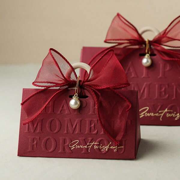 2024 New European Style Delicate Wedding Favor Box, Elegant Handheld Candy Gift Box, Wedding Sugar Bag