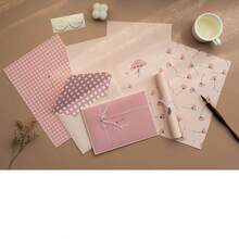 可爱清新邮寄信封套装，2 个信封和 4 张信纸