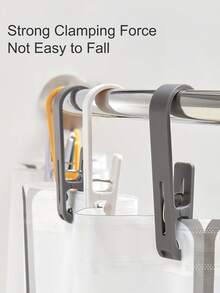 2pcs Large Laundry Clothes Clip Towel Clip, Multi-Purpose Clothes Clip Hook, Sturdy Plastic Clothes Hanger. The S Hook Is Suitable For Clothing Stores, Home Offices, Workshops, And Clothespins. Bathroom Hanging Clip, Storage Clip, Curtain Clip, Balcony Drying Clip. Bathroom Storage And Organization. - Multicolor - View 5