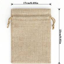 12 PCS Linen Drawstring Bags Jute Burlap Storage Handy Sized Gift Pouch Vintage Party Bags Jute Pouch Perfect For Arts And Crafts - View 3