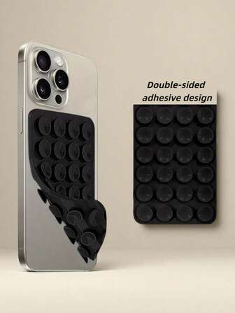 Multifunktionell fyrkantig silikon sugkopp vattentät telefonhållare, 24-håls stark självhäftande silikon sugkopp lämplig för olika scener, används för att fixa telefonen och förhindra att telefonen faller, videovibrationer, telefonselfietillbehör, silikon telefongrepp, sugkoppstelefonhållare, handsfree självhäftande telefongrepp för selfie och video, mobil fingergrepphållare