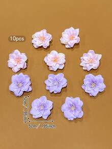 10pcs Pink & Purple Floral Hair Clips, Sweet Style Hair Accessories Suitable For Daily Use - Multicolor - View 2