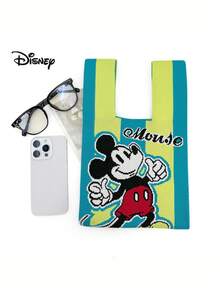 Disney [官方授权IP] 夏季撞色米老鼠卡通图案针织托特包，适合日常装扮、旅行收纳、送给朋友、母亲节、婚礼的礼物 - 綠色 - 查看 5