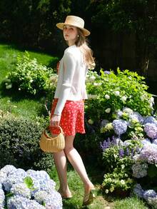 Women's Fashion Slouchy Vacation Style Lightweight Linen Knitted Sweater - White - View 5