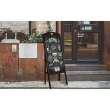 Chalkboard, A-Frame Sidewalk Chalkboard Sign,  Sandwich Chalkboards,Rustic Menu Display For Restaurant, Vintaged Style, Display Stand - màu nâu - Xem 3