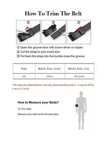 Personalized Design, Zinc Alloy Alphabet Automatic Buckle Belt, Men's Business Elite Belt, Simple And Versatile Pants Belt - Multicolor - View 8