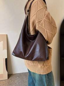 Nuevo diseño de bolso de hombro de gran capacidad para mujer, bolso de mano de moda para mujer