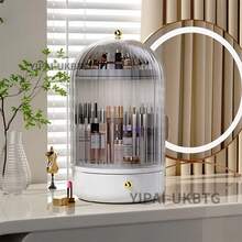 NetHong 360° Rotating Makeup Holder With Cover Luxury Cosmetic Organizer Storage Box - White - View 1