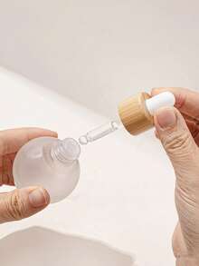 2 件 0.68 盎司/1.01 盎司（20 毫升/30 毫升）磨砂玻璃精油瓶，带滴管和竹盖 - 无香化妆品容器，用于香水、液体储存，旅行装可重复使用罐 - 彩色 - 查看 6