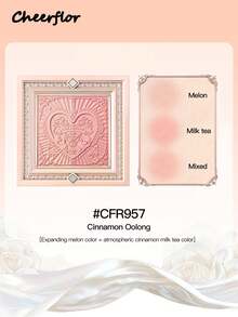 CHEERFLOR 双色哑光粉状腮红盘，带磁性旋转盖，轻盈、顺滑、可混合、色素沉着、丝绒质地、自然渐变、一体式调色板 - CFR957 - 查看 6