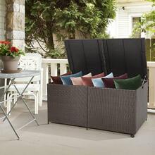 270 660L Garden Storage Box Weatherproof Rattan Deck Box With Zippered Liner And Solid Pneumatic Rod Outdoor Utility Chest Container For Patio Cushions Gardening Tools 660L With Wheels - Brown - View 8