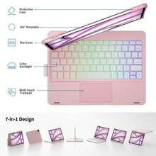 kolude For IPad 10th & 11th (A16) Generation Case With Keyboard,IPad Air 11 Keyboard(M3/M2), Keyboard For IPad Pro 11 (4th/3rd/2nd/1st) & IPad Air 5/4th, Trackpad,360°Swivel, Backlit - For Ipad 10th/11/10.9inch - View 3