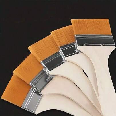 1/5 st premium konstpenslar - olika nylonborst, trähandtag, perfekt för akryl, olja, akvarell, lack, studenter, konstnärer, målarentusiaster - hållbara, lätta att rengöra, långvariga