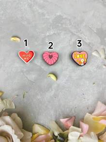 6pcs Set Pink Heart Cartoon Pattern Suitable For Sandals, Bracelet DIY Customization, Slippers, And Mobile Phone Decoration, Suitable For Beach Vacation, Birthday, Holiday Gifts