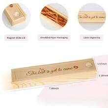 1/2/5 件怀孕公告创意展示盒（不含妊娠试验）、木制记忆盒珠宝收纳盒、怀孕公告礼物、迎婴派对装饰（不含妊娠试验套件）（含拉菲草） - 1 - 查看 3