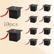 1/6/10pcs European Style New Graduation Cap Gift Box, Ceremony Party Wedding Favor Candy Boxes - Multicolor - View 5