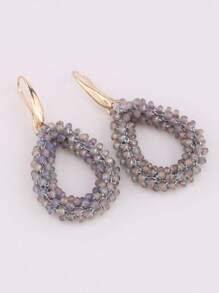 sehuoran 1 Pair Handmade Beaded Crystal & Pearl Bohemian Style Earrings, Colorful Personalized Versatile Dangling Earrings With High-End Elegant Mixed Color, Suitable For Party & Daily Wear