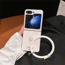 Luxury Classic Camellia Phone Case With Ring Bracelet Compatible With Samsung Galaxy Z Flip 5 6 Z Flip6 ZFlip 5 Zflip6 Zflip7 Shockproof Back Cover Waterproof Anti-Fall Scratch Resistant