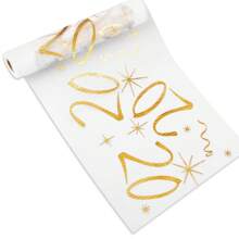1 pieza Elegante tapete de mesa dorado chapado, adecuado para decoración de fiestas de cumpleaños de 18, 20, 40, 50, 60 años, aniversarios, jubilación, decoración de fiesta de feliz cumpleaños