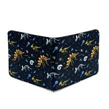 青少年男孩酷炫钱包布艺钱包信用卡现金夹可爱卡哇伊美学钱包带零钱袋身份证窗口适合青少年男孩男性青年男孩青少年（游戏/恐龙）