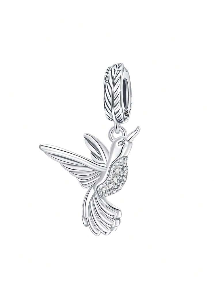 Silver Plated Charm Bird Animal Series Zirconia Silver Pendant Charm Pendant Ball Suitable For Bracelets DIY Women's Jewelry - Silver - View 1