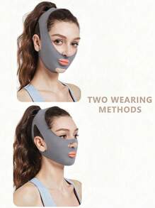 1Pc Women's Gray/Pink//Night Bandage Mask For Everyday Wear. This Seamless V-Shaped Sleep Mask Is Perfect For Use Both While Sleeping And Relaxing At Home. You Can Wear It While Watching TV, Working Out Or Having Fun.