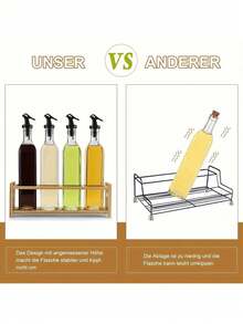 SAEIV Vinegar And Oil Bottle Set (4 X 500 Ml) With Warm Yellow Bamboo Rack, Oil Bottle With Pourer, Oil Dispenser With Label, Oil Pourer, Funnel, Pen, Helps To Organize Kitchen Oil And Vinegar Dispensers Neatly - 4 500ml Oil Bottles With Stand - View 7