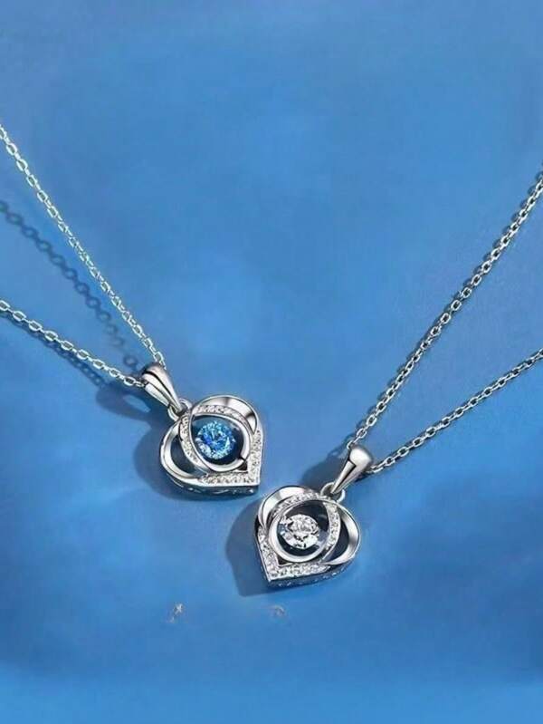 1 pieza Collar con colgante de corazón de lujo y moda, regalo de joyería exquisita para el Día de San Valentín, boda, novia, joyería de moda con diseño de corazón latiente, regalo de joyería para novia, accesorios de moda para volver a la escuela, accesorios de jeans