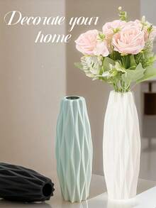 1 Pc Plastic Flower Vase, Decorative Vase For Flower Arrangement, Flower Display Stand, Desktop Vase, Unbreakable, Impact Resistant, Suitable For Home Decor, Tulips, Elastic, Great For Living Room, Kitchen, Balcony, Wedding, Party, Holiday, Mother's Day Gift, Home Decor, Center Decoration, Tabletop Decor, Rama Decor Room Decor Glass Vase - Multicolor - View 3