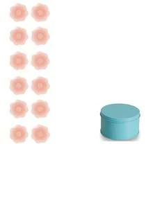 2/6/12pcs Reusable Nipple Covers For Women, Silicone Invisible Breast Petals With Travel Case - Multicolor - View 12
