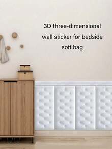 10 件防撞床头板软垫 3D 墙贴自粘泡沫墙贴儿童房榻榻米垫墙面装饰房间装饰墙纸个性贴纸