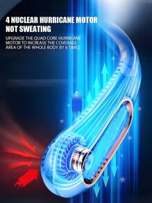 1 pezzo Ventilatore portatile da collo ricaricabile regolabile, ventilatore indossabile, raffreddatore d'aria portatile ricaricabile con display digitale a LED, 5 velocità di regolazione, ventola da collo appesa, uscita dell'aria superiore e inferiore, ventilatore USB portatile mini senza lame