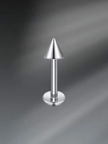 CIZME 16G 6/8/10/12mm Titanium Steel Stud Earrings, Lip Rings, Flat Back Earrings, Nose Rings, Cartilage Hoops, Lip Rings, CZ Stud Earrings For Women & Men - Silver - View 10