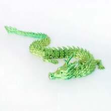 3D Printed Chinese Dragon Egg With Movable Joints - 11.8-Inch Dragon Flexible Statue, Color Series Home Office Decoration