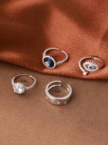 Bague ajustable en cuivre et oxyde de zirconium, bague élégante et personnalisée pour femme