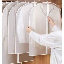 10 Pack 40in Clothing Dust Cover, Transparent Clothing Dust Bag, Dry Cleaner Clothing Hanging Bag, Translucent Dust Cover, Reusable Dust Bag, Washable Non-Woven Clothing Bag, Thickened Zipper Suit Cover Hanger, Dust Cover Waterproof Clothing Cover, Wedding Dress Protective Cover, Suitable For Coats, Shirts, Skirts, Pants And Other Clothing Suitable For Wardrobe, School, Office, Home, Travel, Bag Storage, Clothing Storage, Clothing Dustproof, Christmas, Back To School Supplies - 無色 - 查看 9