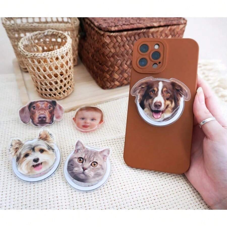 Personalized Phone&Kindle Grip, Custom Magnetic Phone Grip, Pet Photo Phone Grip, Dog Mom Gift, Custom Kindle Grip - Multicolor - View 1