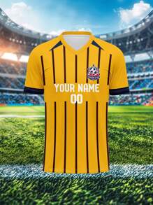 Customizable 2025 Brighton & Hove Albion FC Football Club Single Shirt, Men's Sports Team Club Training V-Neck Jersey With Front & Back Personalized Name, Number, Logo, Comfortable & Suitable For Casual, Party, Gathering