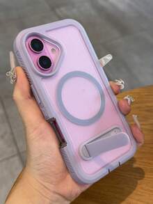 豪华折叠支架磁力装甲手机壳适用于 16 15 14 13 12 11 Pro Max Plus 防震混合 PC 军用级保护套防水防摔防刮