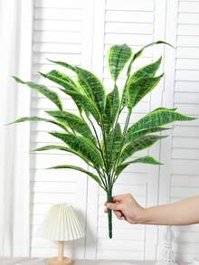 1PC 27.5-Inch (H) Simulated Green Plant Branches For Home Living Room, Bathroom, Balcony, Party Table Decoration, Garden And Courtyard Green Plant Decoration - Green - View 5