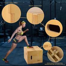 3 en 1 Plyo Box de Madera, Plataforma de Caja pliométrica para Gimnasio en casa y Entrenamiento al Aire Libre - Amarillo - Ver 3