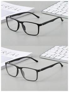 1 Pair, 2 Pairs, 4 Pairs Of Classic Square Clear Lens Glasses For Men, Simple And Elegant Design, Suitable For Daily Life And Office Use - Clear - View 7