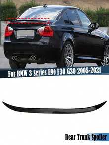 Black Glossy Rear Spoiler Lip Trunk Wing Extension For BMW 3 Series E90 F30 G30 2005-2021 Racing Style - Black - View 1