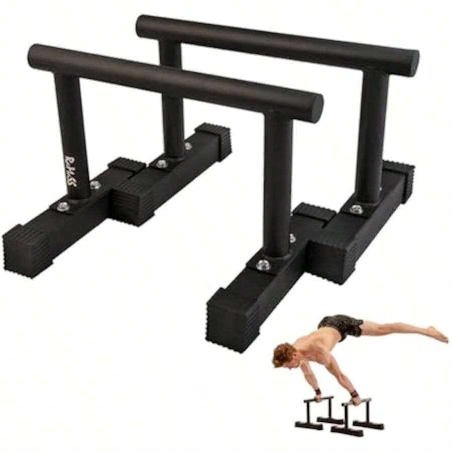 Fitn Parallettes For Gymnastics Calisthenics Bodyweight For Home Gym And Commercial Use - Black - View 1
