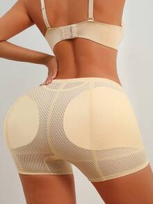 Women's Padded Butt Lift Shaping Panties Tummy Control Shapewear With Fake Ass Valentine's Day Wedding Couple - Apricot - View 5