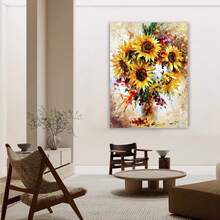 Framed 1PC Room Decor Art Sunflower Modern Floral Canvas Prints Aesthetic Posters Artwork Flowers Pictures On Canvas Wall Art For Home Office - Framed - View 4