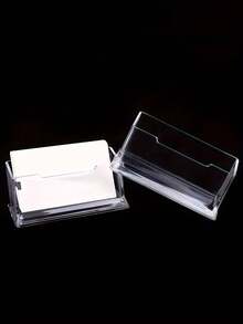 1pc Transparent Acrylic Business Card Holder - Fashionable Clear Display Box For Organizing Business Cards - Suitable For Office Supplies, Event Decorations, Etc. Modern Card Holder, Plastic Material, Card Storage Box, Card Case - Multicolor - View 7