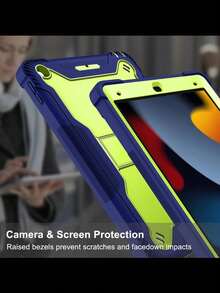 Shockproof Military Grade Anti-Fall 1pc Champagne Gold Transformer Robot Armor Tablet Case Compatible With IPad With Pencil Slot (Some Models) Spring Gift - Yellow - View 4