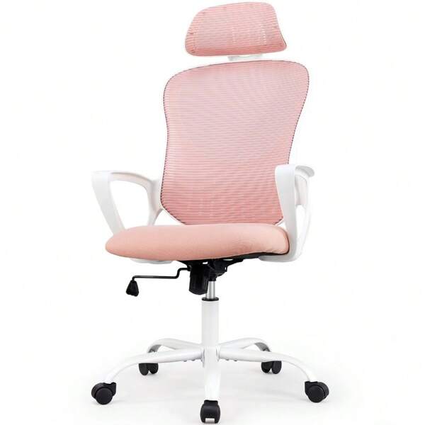 Ergonomic Computer High Back Mesh Rolling Work Task Chair With Wheels And Adjustable Headres