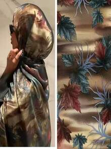 1pc Tropical Print Casual Scarf, Suitable For All Seasons - Style 1 - View 3